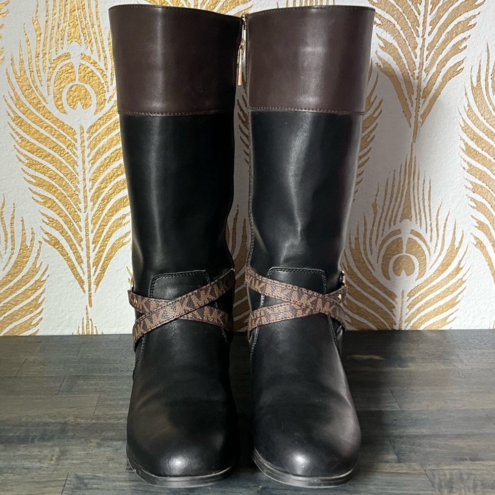 Black and brown girls size 5 Michael Kors boots.